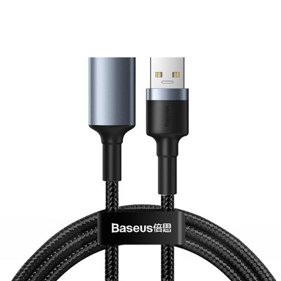 Кабель Baseus Cafule USB3.0 Male to USB3.0 Female 2A 1m, Dark gray (CADKLF-B0G) 214460 фото