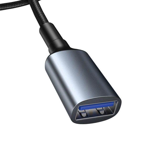 Кабель Baseus Cafule USB3.0 Male to USB3.0 Female 2A 1m, Dark gray (CADKLF-B0G) 214460 фото