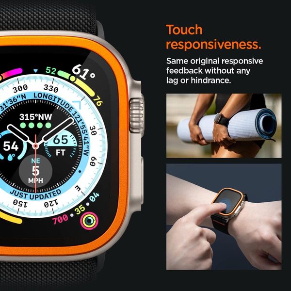 Захисне скло Spigen для Apple Watch Ultra (49mm) - Glas.tR Slim Pro (1шт), Orange (AGL06162) AGL06162 фото
