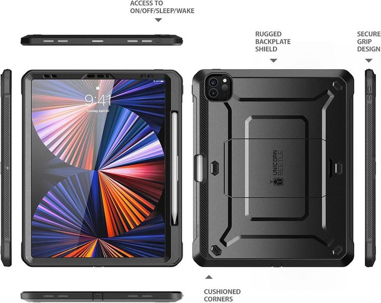 Чехол Supcase для iPad 11" (2022/2021/2020) - Unicorn Beetle Pro, Black (843439113473) 113473 фото