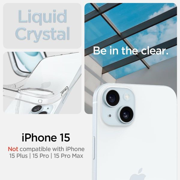 Чохол Spigen для iPhone 15 - Liquid Crystal, Crystal Clear (ACS06786) ACS06786 фото