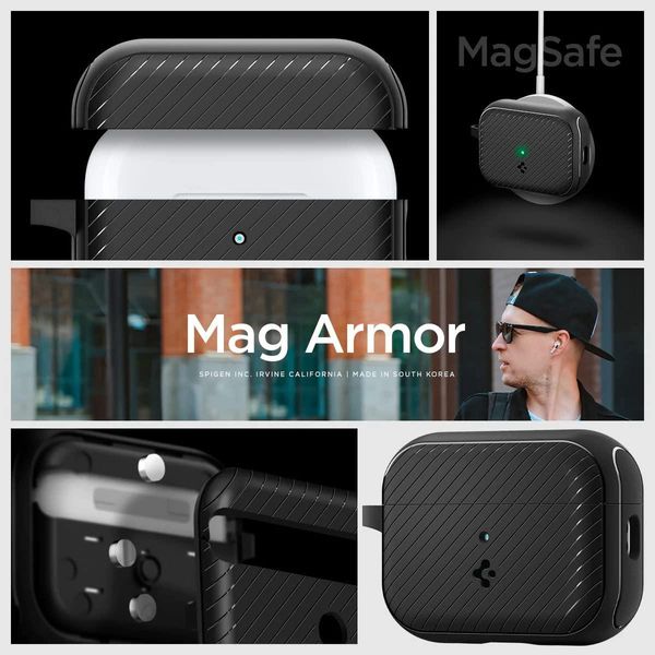 Чехол Spigen для Apple AirPods Pro 2 (2022) - Mag Armor MagSafe, Matte Black (ACS05484) ACS05484 фото