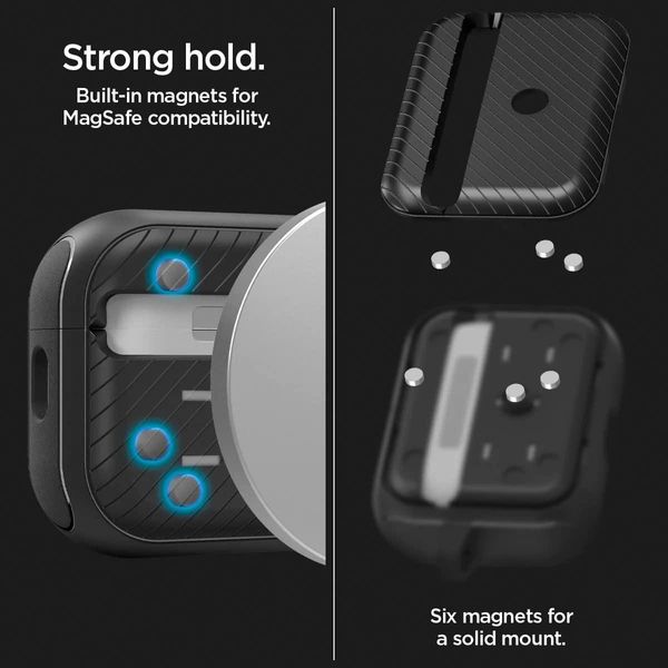 Чехол Spigen для Apple AirPods Pro 2 (2022) - Mag Armor MagSafe, Matte Black (ACS05484) ACS05484 фото