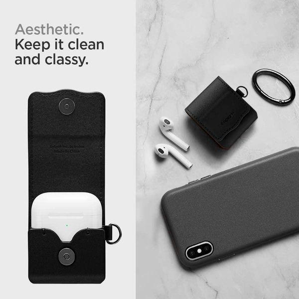 Шкіряний чохол Spigen для AirPods 2/1, (074CS26413) 074CS26413 фото