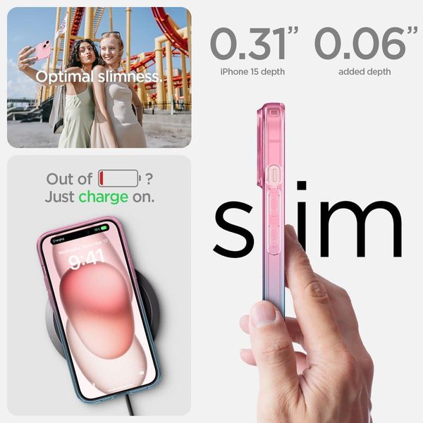 Чохол Spigen для iPhone 15 - Liquid Crystal, Gradation Pink (ACS06787) ACS06787 фото