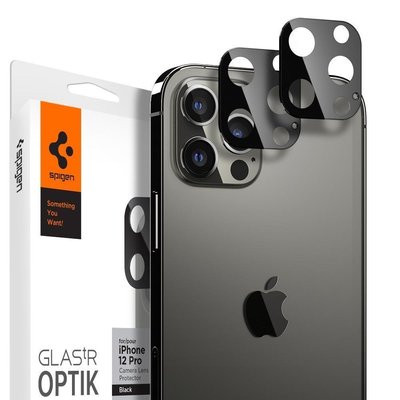 Защитное стекло Spigen для камеры iPhone 12 Pro Max - Optik camera lens (2шт), Black (AGL01797) AGL01797 фото