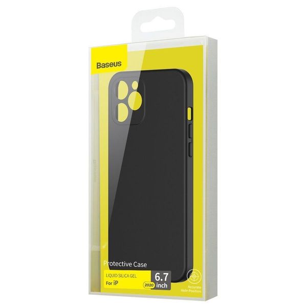 Чехол Baseus для iPhone 12 Pro Max Liquid Silica Gel, Classic black (WIAPIPH67N-YT01) 228580 фото