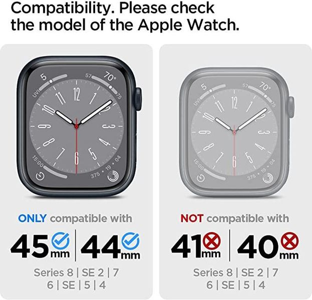 Чохол та ремінець Spigen для Apple Watch 8/SE2/7/SE/6/5/4 (45mm/44mm) Liquid Crystal Pro, Space (ACS04173) ACS04173 фото
