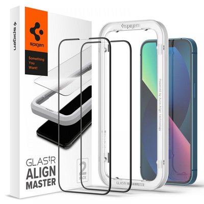 Захисне скло Spigen для iPhone 14 Plus / iPhone 13 Pro Max - Glas.tR AlignMaster (2 шт), Black (AGL03377) AGL03377 фото