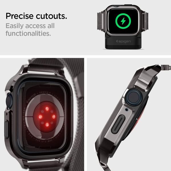 Чохол та ремінець Spigen Metal Fit Pro для Apple Watch (44/45 mm), Graphite (ACS04585) ACS04585 фото