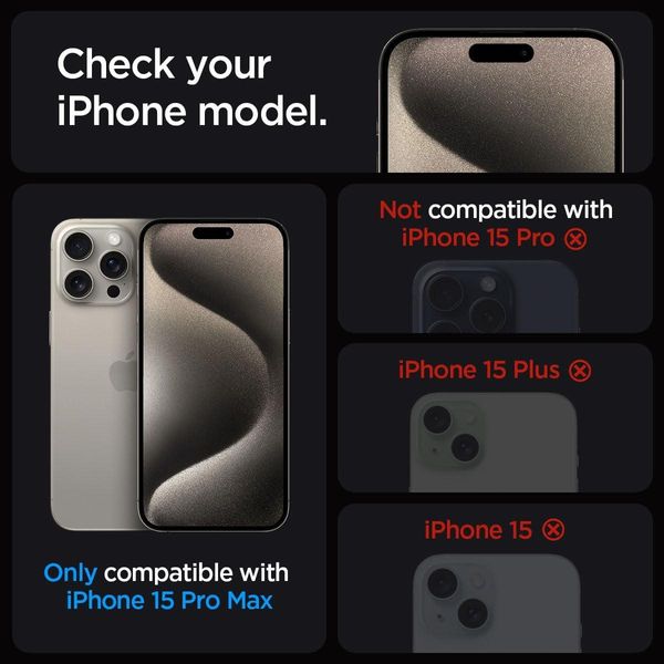Захисне скло Spigen для iPhone 15 Pro Max - EZ FIT GLAS.tR (2 шт), Black (AGL06873) AGL06873 фото