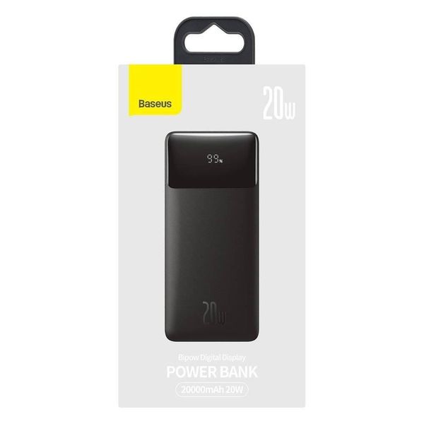 Power Bank Baseus Bipow Digital Display 20000mAh 20W 2x USB / USB Type C / micro USB, Black (PPDML-M01) 206533 фото