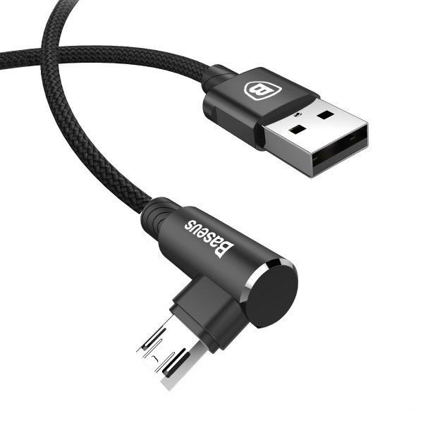 Кабель USB Baseus MVP Elbow MicroUSB 2м, Black (CAMMVP-B01) 269545 фото
