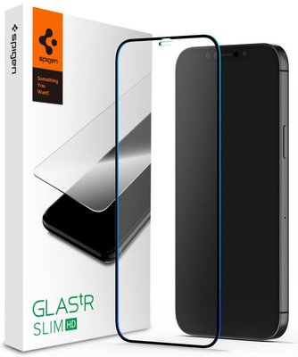 Захисне скло Spigen для iPhone 12 Pro Max (1шт) GLAS.tR Slim Full Cover, Black (AGL01468) AGL01468 фото