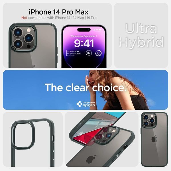 Чохол Spigen для iPhone 14 Pro Max - Ultra Hybrid, Abyss Green (ACS04821) ACS04821 фото