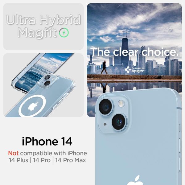 Чохол Spigen для iPhone 14 - Ultra Hybrid MagSafe, White (ACS05048) ACS05048 фото