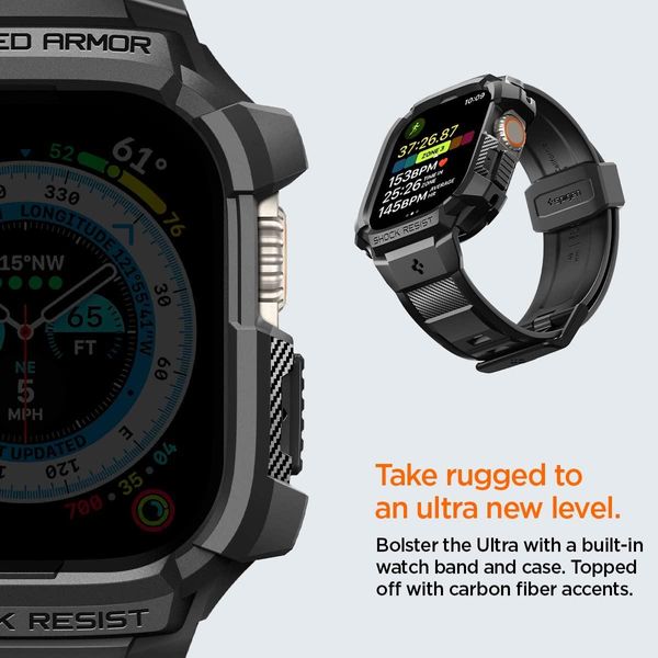 Чохол та ремінець Spigen для Apple Watch Ultra (49mm) Rugged Armor Pro 2 in 1, Black (ACS05460) ACS05460 фото