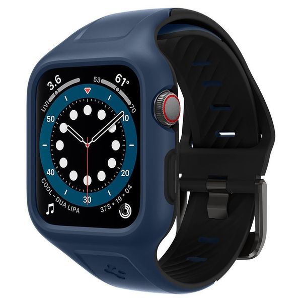 Чохол і ремінець Spigen для Apple Watch (44 mm) 6/SE/5/4 — Liquid Air Pro, Blue (ACS02225) ACS02225 фото