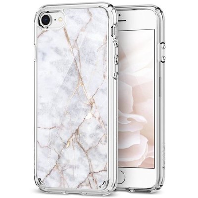 Чехол Spigen для iPhone SE 2022/ 2020/ 8/ 7, Ultra Hybrid 2 Marble, Carrara White (054CS24049) 054CS24049 фото
