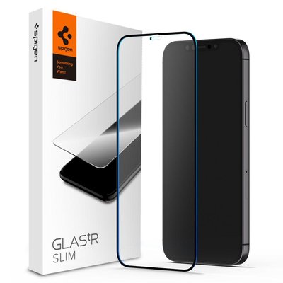 Захисне скло Spigen для iPhone 12 / 12 Pro (1шт) GLAS.tR Slim Full Cover, Black (AGL01512) AGL01512 фото