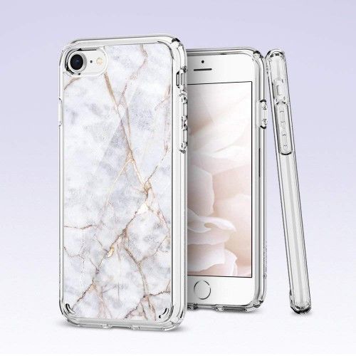 Чехол Spigen для iPhone SE 2022/ 2020/ 8/ 7, Ultra Hybrid 2 Marble, Carrara White (054CS24049) 054CS24049 фото