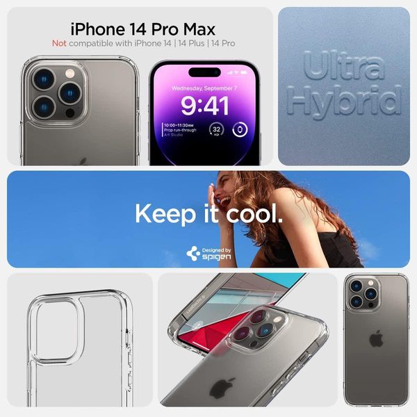 Чохол Spigen для iPhone 14 Pro Max - Ultra Hybrid, Frost Clear (ACS04823) ACS04823 фото
