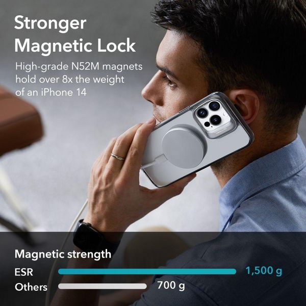 Чохол ESR для iPhone 14 Pro Max, Classic Kickstand Halolock (MagSafe) Cleare/Black 175415 фото