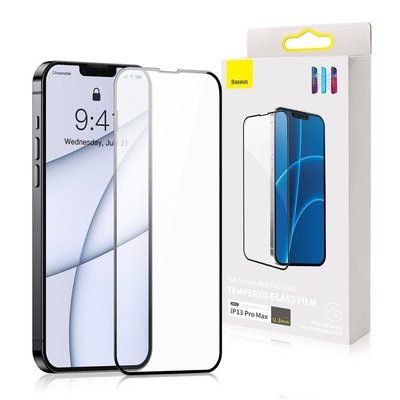 Защитное стекло Baseus для iPhone 13 Pro Max (6.7inch) Full-Glass 0.3mm (1шт), Black (SGQP010201) 601003 фото