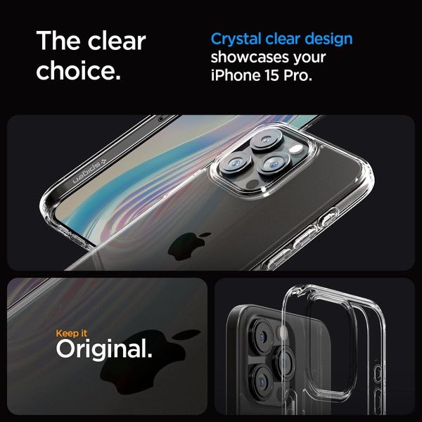Чохол Spigen для iPhone 15 Pro - Ultra Hybrid, Crystal Clear (ACS06707) ACS06707 фото