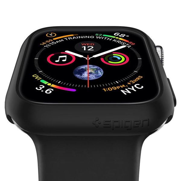 Чохол Spigen для Apple Watch 4 / 5 / 6 / SE (44mm) Thin Fit, Black (062CS24474) 062CS24474 фото