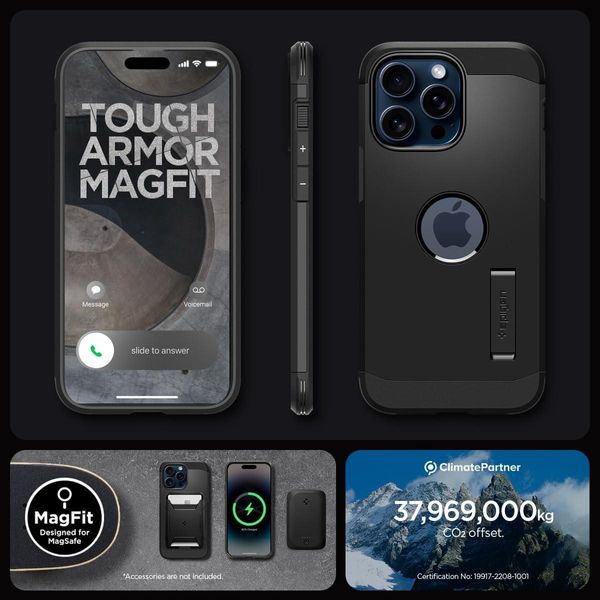 Чохол Spigen для iPhone 15 Pro - Tough Armor MAG (MagSafe), Black (ACS06733) ACS06733 фото
