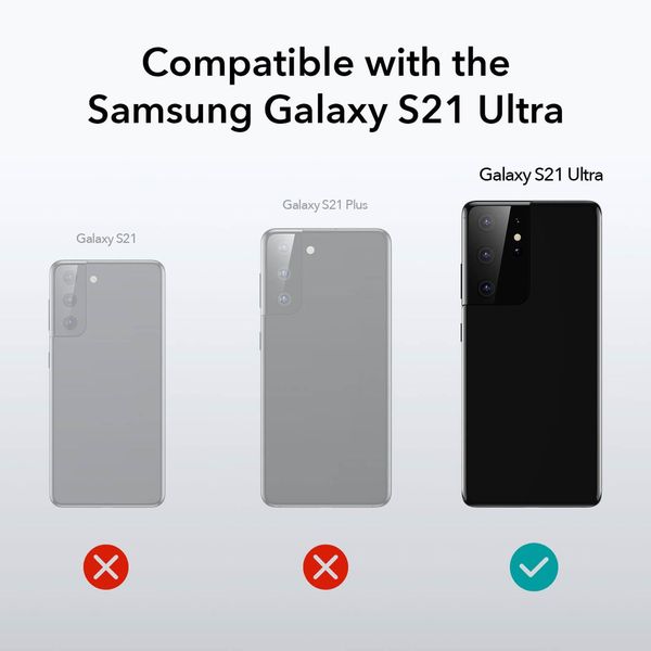 Чохол ESR для Samsung Galaxy S21 Ultra Air Shield Boost (Metal Kickstand), Clear (3C01202170201) 141779 фото
