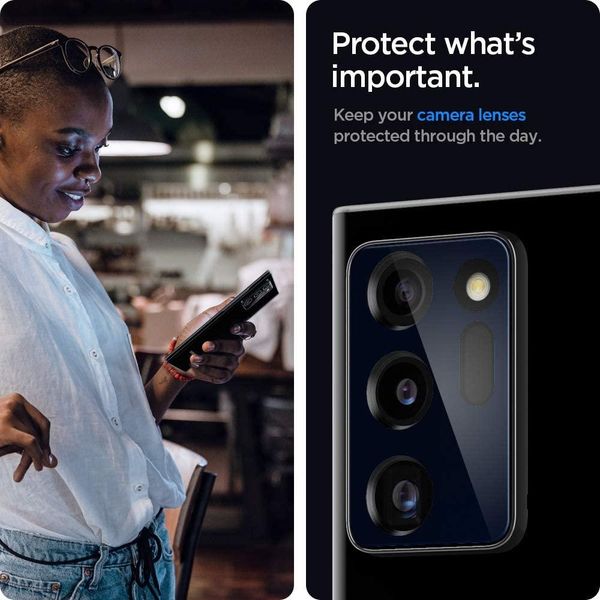 Захисне скло Spigen для камери Samsung Galaxy Note 20 Ultra - Optik (2шт), Black (AGL01449) AGL01449 фото