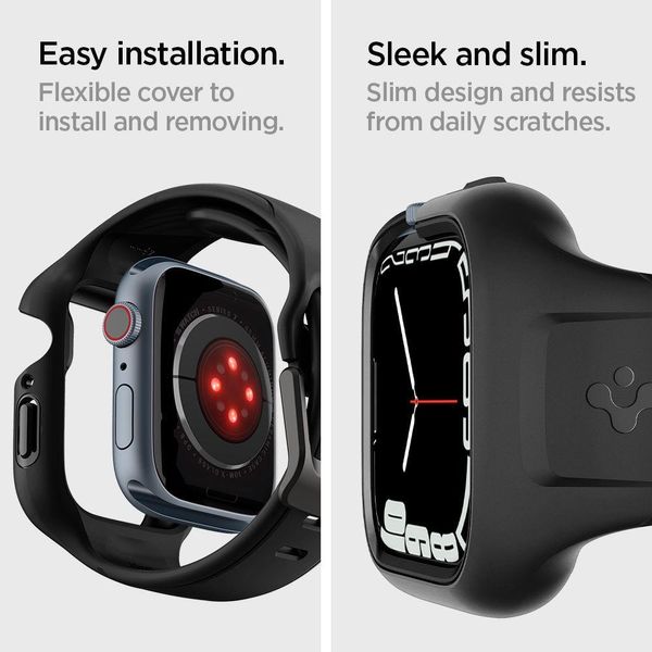 Чохол та ремінець Spigen Liquid Air Pro для Apple Watch 8 / 7 (45mm), Black (ACS04182) ACS04182 фото
