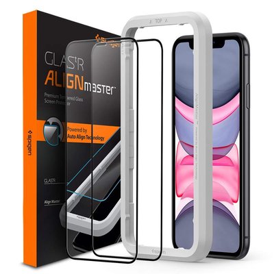 Защитное стекло Spigen для iPhone 11 / XR Glas.tR AlignMaster (2 шт) Black (AGL00252) AGL00252 фото