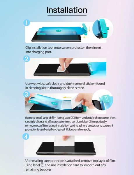 Защитная пленка ESR для Samsung Galaxy Note 10 Plus Liquid Skin Full-Coverage 3 шт, Clear (4894240084205) 84205 фото