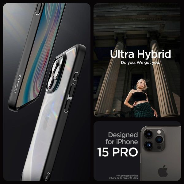 Чохол Spigen для iPhone 15 Pro - Ultra Hybrid, Matte Black (ACS06713) ACS06713 фото