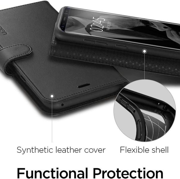Книжка-Чехол Spigen для Samsung Galaxy S8 Plus Wallet S, Black (571CS21687) 571CS21687 фото