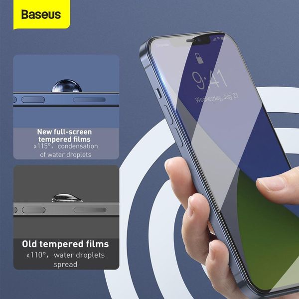 Защитное стекло Baseus для iPhone 12 Pro Max (6.7inch) Full-Glass 0.3mm (2шт), Black (SGAPIPH67N-KA01) 228863 фото