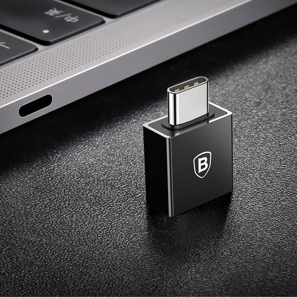 Адаптер-перехідник Baseus Exquisite Type-C Male Female to USB, Black (CATJQ-B01) 270336 фото