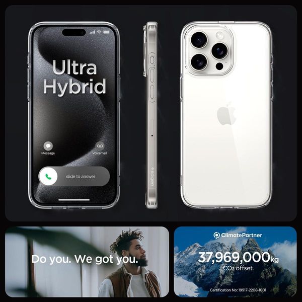 Чохол Spigen для iPhone 15 Pro Max - Ultra Hybrid, Crystal Clear (ACS06565) ACS06565 фото
