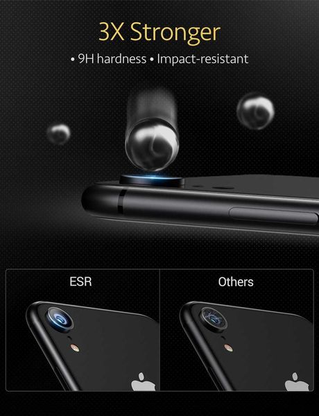 Захисне скло для камери ESR iPhone XR Camera Glass Film 2 шт., Clear (4894240072257) 72257 фото