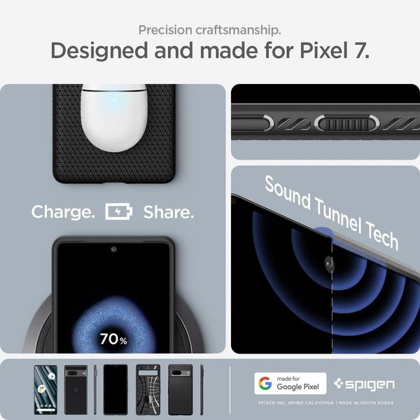 Чохол Spigen для Google Pixel 7 - Liquid Air, Matte Black (ACS04696) ACS04696 фото