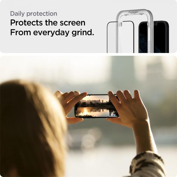 Захисне скло Spigen для iPhone 14 / 13 / 13 Pro - Glas.tR AlignMaster (1 шт), Black (AGL03725) AGL03725 фото