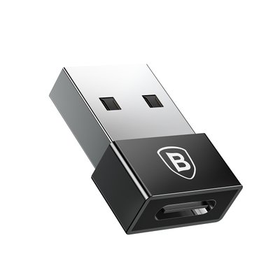 Адаптер-перехідник Baseus USB 2.0 Male to Type-C Female 2.4 A, Black (CATJQ-A01) CATJQ-A01 фото