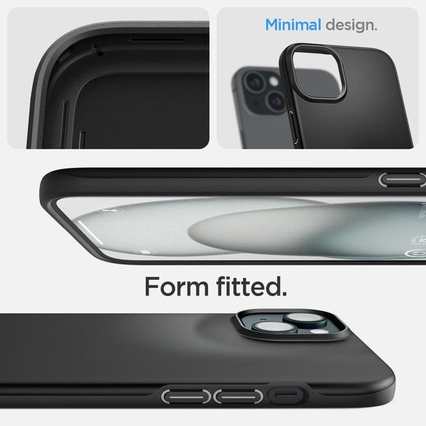 Чохол Spigen для iPhone 15 - Thin Fit, Black (ACS06776) ACS06776 фото