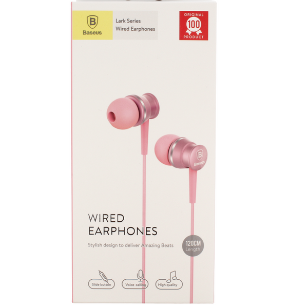 Наушники Baseus Lark Series Wired Earphones, Sakura Pink (WEBASEEJ-LA04) WEBASEEJ-LA04 фото