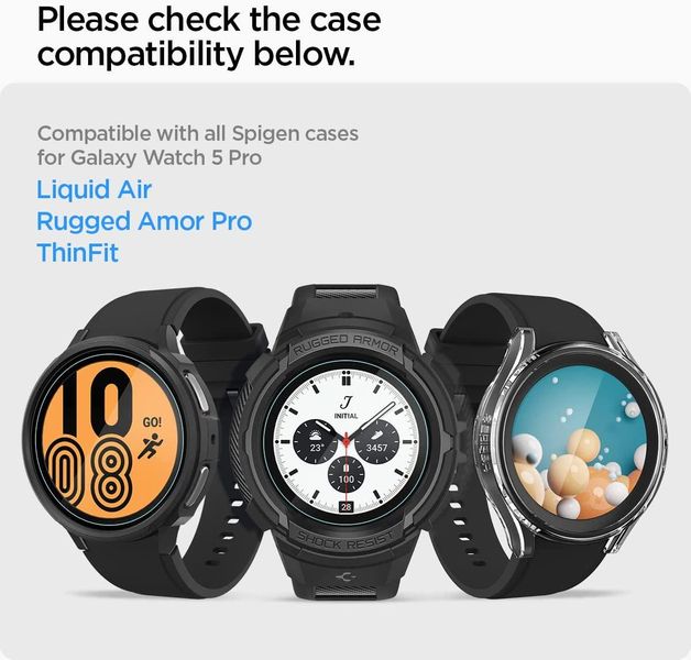Захисне скло Spigen для Galaxy Watch 5 Pro (45mm) EZ FiT GLAS.tR (2шт), (AGL05346) AGL05346 фото