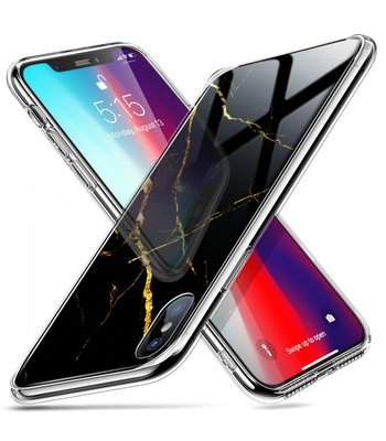 Чехол ESR для iPhone XS Max Mimic Marble Tempered Glass, Black Gold (4894240071212) 71212 фото