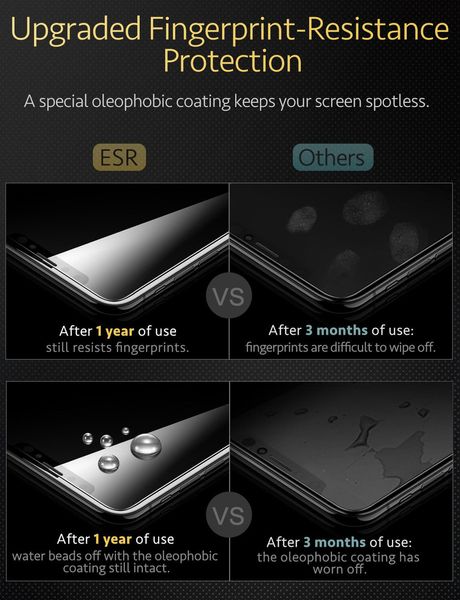 Захисне скло ESR для iPhone XS/X Tempered Glass 1 шт., Clear (4894240057346) 57346 фото